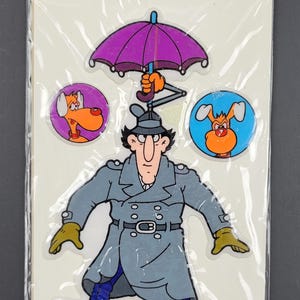1983 INSPEKTOR GADŻET Arkusz naklejek Puffy Stickers 8,25" x 3,5" (21 x 9 cm.) Hiszpania VHTF #1