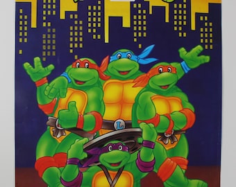 Póster de las Tortugas Ninja Mutantes de 1991 (40 x 30 cm), promoción n.º 1 de España. LEER la descripción completa del artículo.