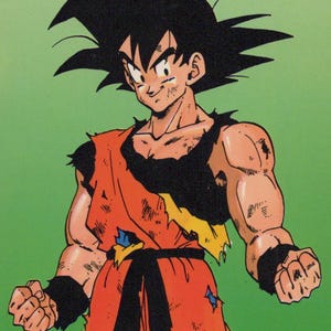 1992 DRAGON BALL Pocztówka Oryginalna hiszpańska Vintage 15 x 10,5 cm. (6" x 4") Son Goku #22