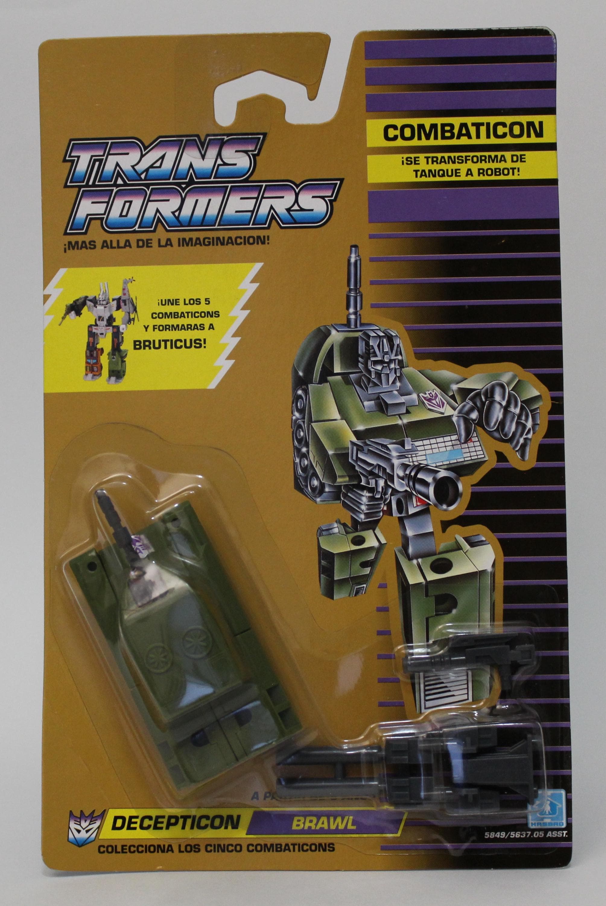 1986 Transformers G1 BRAWL Tank - Mint On Sealed Card - Combaticons - Hasbro Original Vintage Figure! NOT a Reissue!!!