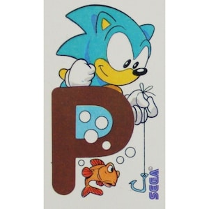 1992 SONIC THE HEDGEHOG Promo Sticker 2.25&quot; x 1.35&quot; (6 x 3.5 cm.) Sega Spanish Promotional Item