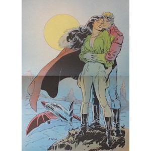 1990 LOST PLANET Poster Original Vintage Spain 13" x 10" (33.5 x 25.5 cm.) by Kida, Eclipse Comics