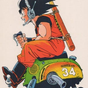 1993 DRAGON BALL Pocztówka Oryginalna hiszpańska Vintage 15 x 10,5 cm. (6" x 4") Son Goku #36