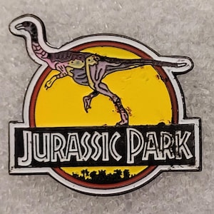 1992 JURASSIC PARK GALLIMIMUS Lapel Pin 1.2&quot; x 1.2&quot; (3 x 3 cm.) Dinosaur Very Hard To Find!