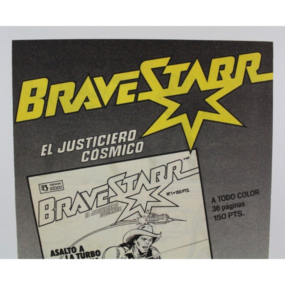 1988 BRAVESTARR Spanish Comic-book Ad 10 X 6.5 25 X 16.5 Cm. Thunderstick 