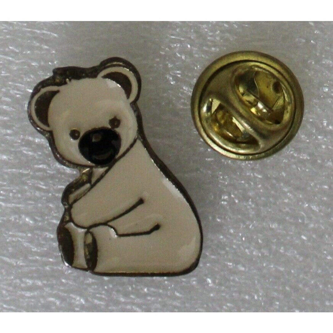 1990年代 ホワイトベア ラペルピン 2.5 x 1.5 cm (1インチ x 0.6インチ