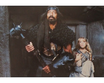 Karta lobby CONAN The DESTROYER z 1984 r. Oryginalna, zabytkowa, Hiszpania, Bombaata, 34 x 24 cm. (13,25" x 9,5") #4 USZKODZENIA