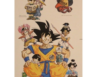 1996 Dragon Ball DOUBLE-SIDED MINIPOSTER 2 Posters in 1 - 10&quot; x 7&quot; ( 25.5 x 18 cm. ) Son Goku #63