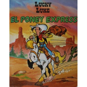 1985 LUCKY LUKE Dickkarton-Buch 18,7 x 15,6 cm. (18,3 cm x 1,5 cm) lustiger Pullover