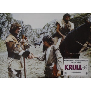1983 KRULL Lobby Card Original Vintage Spain Kenneth Marshall, Liam Neeson 33.5 x 24 cm. ( 13.25&quot; x 9.35&quot;) #3