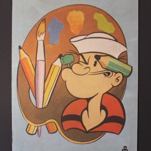 1982 POPEYE Malbuch #1 - Spanisches Vintage-Artikel - 8,5 &quot;x 6&quot; (21,5 x 15,2 cm.) - Sehr schwer zu finden