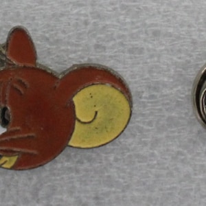 1990s TOM & JERRY Lapel Pin - JERRY&#39;s Head - 2 x 2 cm. (0.8&quot; x 0.8&quot;) - Hanna Barbera - Very Hard To Find