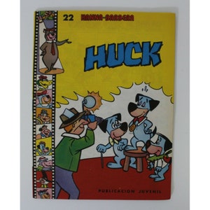 1983 HUCKLEBERRY HOUND Book Spanish Vintage Item 17.5 x 13 cm. (6.75&quot; x 5.25&quot;) Hanna-Barbera Cartoon