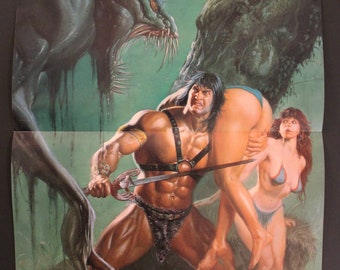 1992 Conan DOUBLE-SIDED POSTER (2 posters in 1) #012 Spanish Vintage Dorian - 15.7” x 10.8&quot; ( 40 cm. x 27.5 cm. )