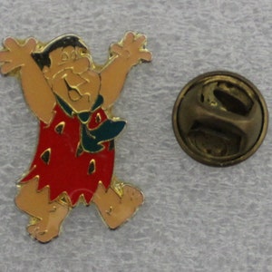 1990s FRED FLINTSTONE Lapel Pin - 2.5 x 2 cm. ( 1&quot; x 0.8&quot; ) - The Flintstones - Hanna Barbera - VHTF