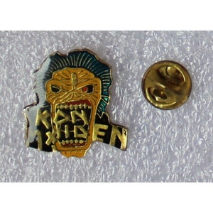 1980s-90s IRON MAIDEN Lapel Pin 2.5 x 2.5 cm. (1&quot; x 1&quot;) Heavy Metal Band