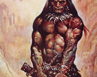 Against the Gods Frank Frazetta vintage dark fantasy print art Sci