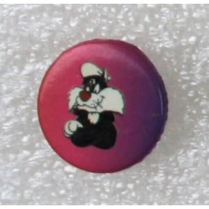 1980s SYLVESTER THE CAT Mini-Button 0.75&quot; (2 cm.) in Diameter - Very Small - Rare