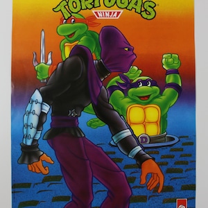 1991 TMNT Poster 16&quot;x 12&quot; (40 x 30 cm.) Mutant Ninja Turtles Spain Promo #4 READ Full Item Description