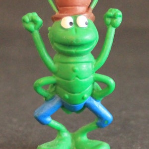 1976 Maya the Bee FLIP The Grasshopper PVC Figure - Vintage German Item by Apollo - 2&quot; ( 5 cm. ) - Very Good Condition & Very Hard To Find!