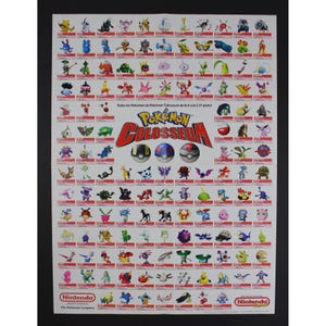 May include: A poster featuring numerous colorful Pokémon characters from the Pokémon Colosseum game, arranged in a grid. The poster includes the game's logo and the Nintendo logo at the bottom. The text reads "Todos los Pokémon de Pokémon Colosseum de la A a la Z (1 parte)".