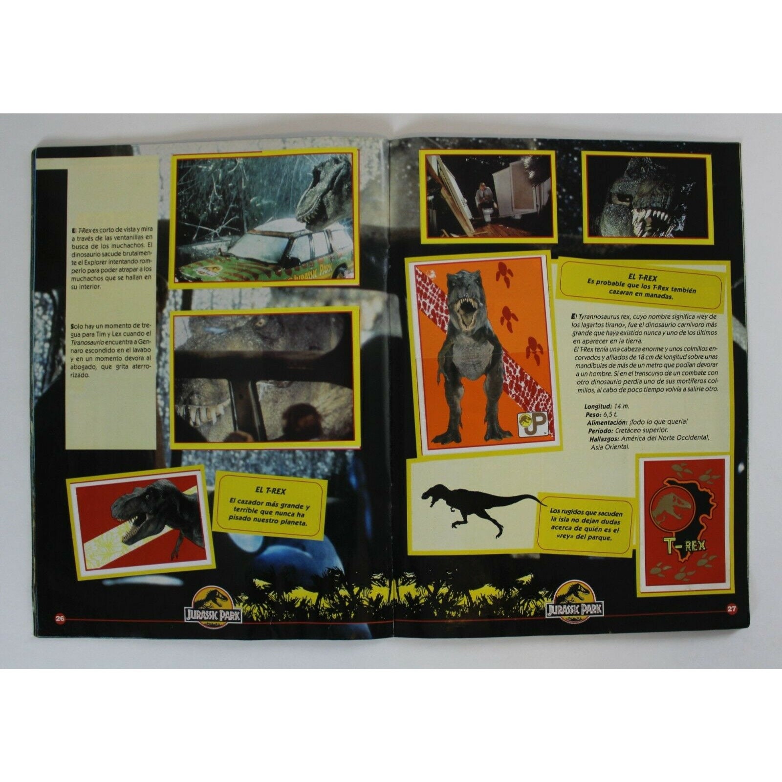 1992 JURASSIC PARK Trading Cards Album 100% Complete 240 Cards Spanish  Vintage 30 X 22 Cm. 11.8 X 8.75 