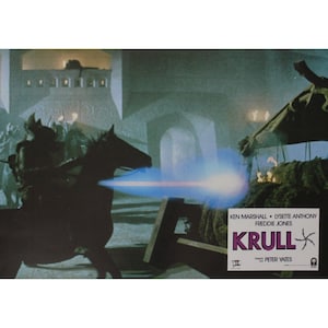 1983 KRULL Lobby Card Original Vintage Spain Kenneth Marshall, Liam Neeson 33.5 x 24 cm. ( 13.25&quot; x 9.35&quot;) #12