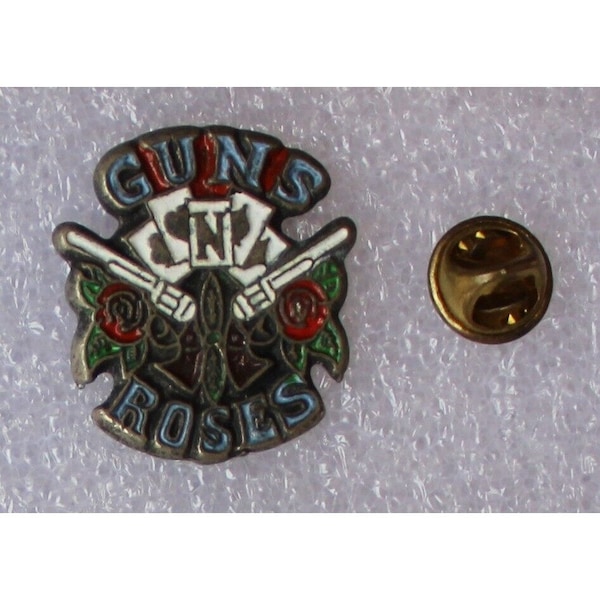 1980s GUNS N' ROSES Lapel Pin 3 x 2.5 cm. (1.2" x 1") Rock Music Axl Rose VHTF!