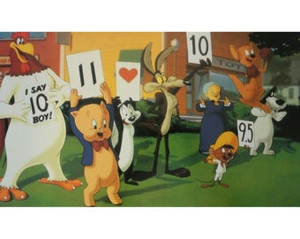 Tarjeta de presentación de la película Space Jam de 1996 - 34 x 24 cm - Michael Jordan, Murray, DeVito - Artículo vintage original español n.° 4