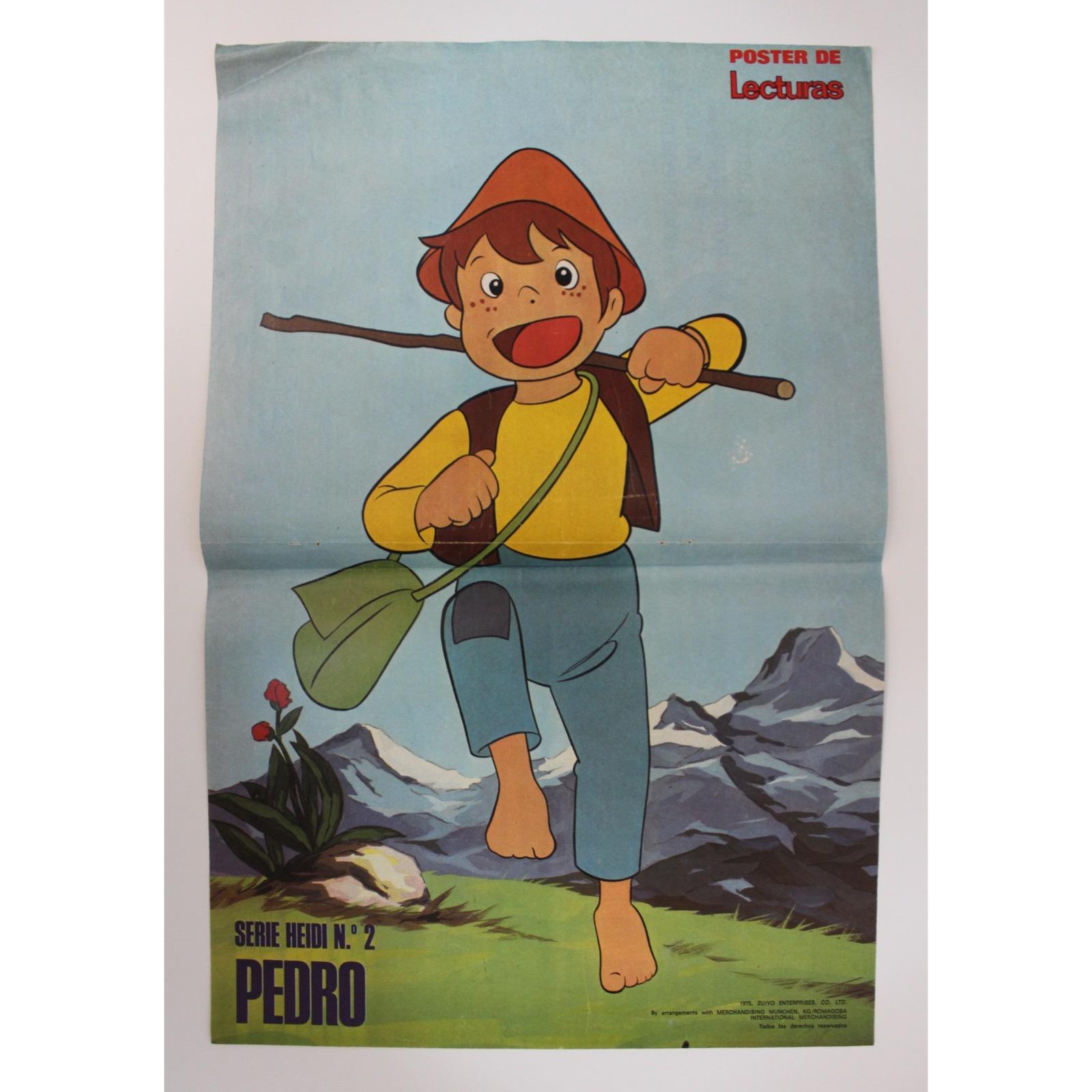 ハイジ出品 1970年代 ピーターポスター 18.5インチ x 12.5インチ スペイン製