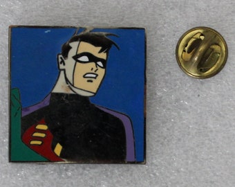 1995 ROBIN Lapel Pin (Square) 3 x 3 cm. (1.2" x 1.2") Oversized DC Comics VHTF