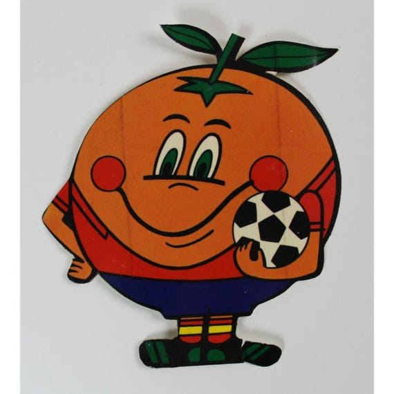 Autocollant NARANJITO 1982, 2,75 x 5,5 pouces (7 x 5,5 cm) Mascotte de la Coupe du monde de football d'Espagne - Article vintage original - Canada