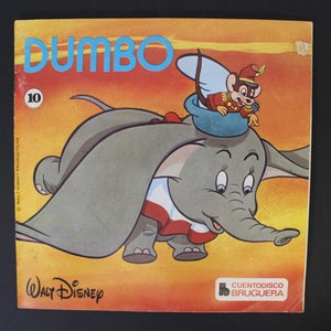 1979 DUMBO 7&quot; Book & Record - Original Spanish Vintage Item by Bruguera - Walt Disney