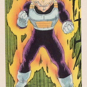 1993 DRAGON BALL Pocztówka Oryginalna hiszpańska Vintage 15 x 10,5 cm. (6" x 4") Super Saiyan Vegeta #30
