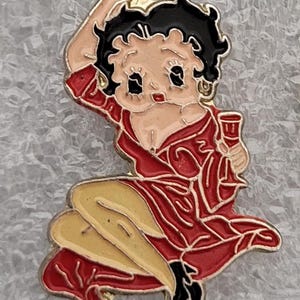 1980s BETTY BOOP JUMP Lapel Pin 1" x 0.7" (2.5 x 1.75 cm.) Max Fleischer Rare