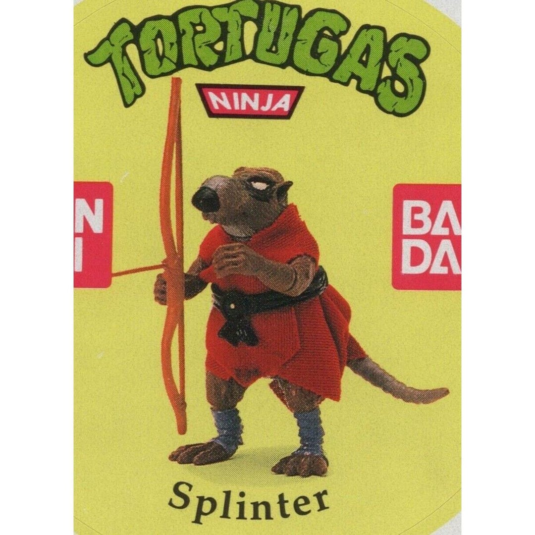 1989 TMNT SPLINTER Sticker 3" (7.5 Cm.) Diameter Action Figures Promo ...