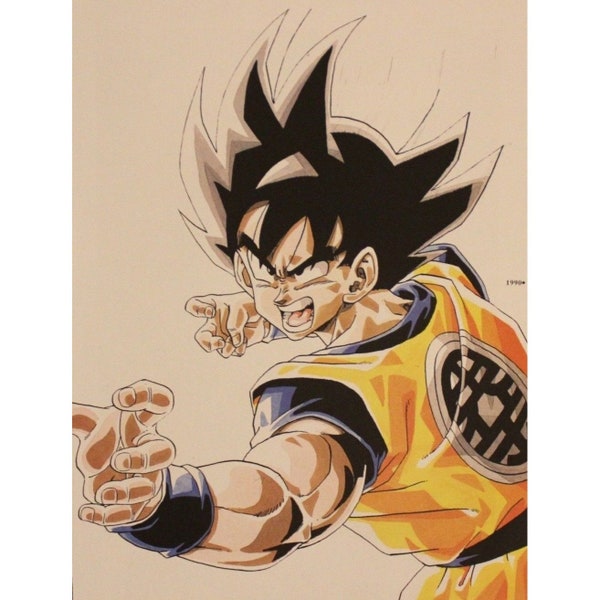 1996 Dragon Ball DOUBLE-SIDED MINIPOSTER 2 Posters in 1 - 10" x 7" ( 25.5 x 18 cm. ) Son Goku #61