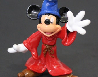 Figura de PVC do Mickey Mouse dos anos 90, 7 cm (2,75") - Mágico - Filme de Fantasia - Walt Disney