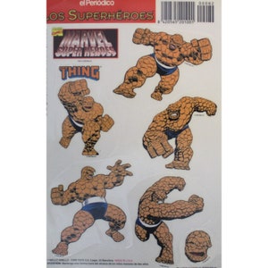 1996 THE THING Aufkleber Bogen Spanische Vintage Promo Marvel Comics 8,3 "x 5,5" (21 x 14 cm.)