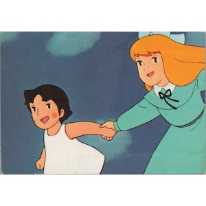 Cartão postal HEIDI GIRL Of The ALPS de 1976 5,75" x 4" (14,5 x 10 cm) Zuiyo Item original espanhol vintage