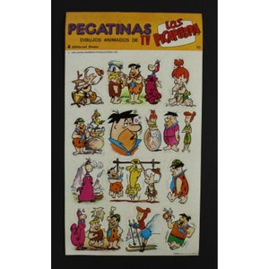 1985 THE FLINTSTONES Sticker Bogen 9.5"(24 cm) Hanna Barbera Vintage Spanien #10