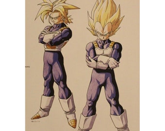 May include: Two anime characters, one with blonde hair and a blue and white outfit, the other with yellow hair and a purple and white outfit.