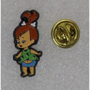 1990s PEBBLES FLINTSTONE Lapel Pin 1.1&quot; x 0.5&quot; (2.75 x 1.2 cm.) Flintstones Vintage Item Hanna-Barbera Cartoon