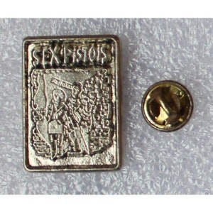 1970s-1980s SEX PISTOLS Lapel Pin 3 x 2.25cm (1.2" x 0.9") Punk Rock Sid Vicious