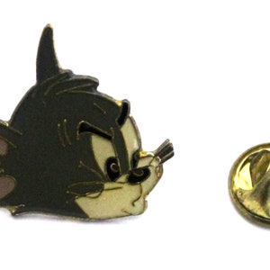 1990s TOM & JERRY Lapel Pin - Tom&#39;s Head - 2.5 x 2.5 cm. ( 1&quot; x 1&quot; ) - Hanna Barbera - VHTF