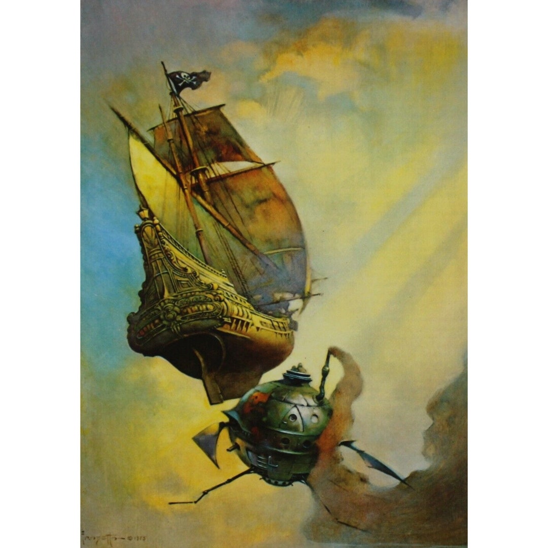 1991 FRANK FRAZETTA Vintage Poster "the Galleon" 11.75" X 8.5" (30 X 21 ...