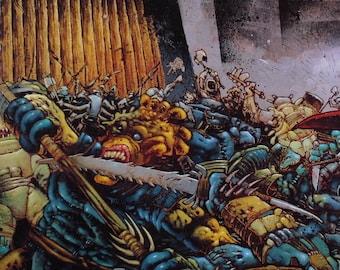 1998 SIMON BISLEY Original Vintage Poster 12" x 9" (30 x 23 cm.) Heavy Metal #38