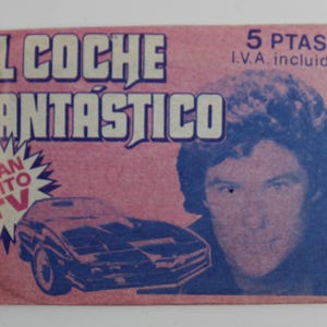 1982 KNIGHT RIDER Trading Cards Pack - Sealed Spanish Vintage Item - Michael Knight / David Hasselhoff - 3.3&quot; x 2.4&quot; (8.5 x 6 cm.)