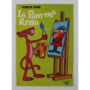 1973 PINK PANTHER Coloring Book Spanish Vintage 28 x 19.5 cm. (11&quot; x 7.75&quot;) VHTF