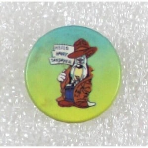 1980er Jahre DROOPY DOG Mini-Button 0.75"(2 cm.) in Duchmesser Sehr KLEIN Tex AVery #2